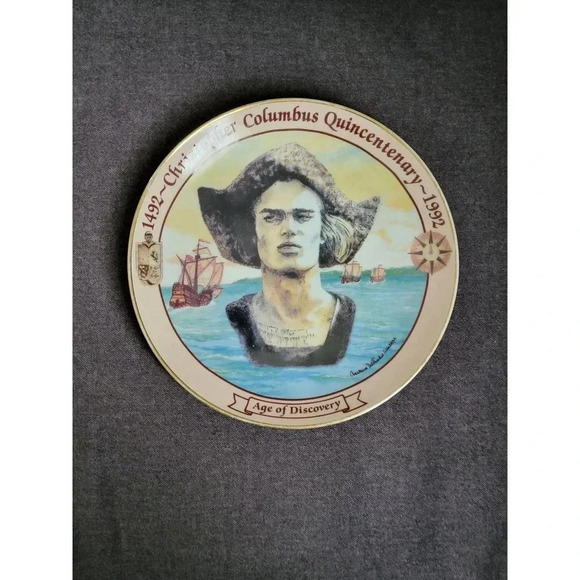 Christopher Columbus Commemorative Quincentenary Plate 1992 First Edition - Picture 4 of 4